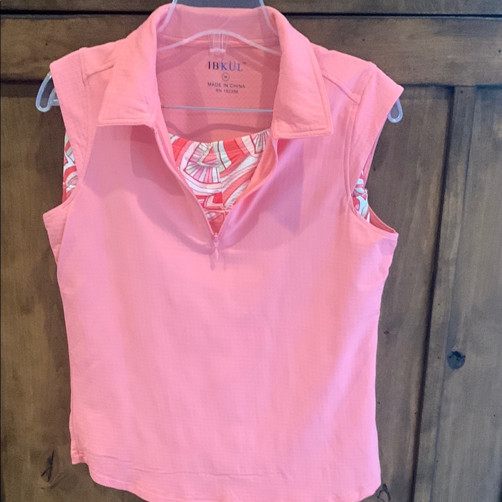 IBKUL Pink/Green/White Golf Top & Skort